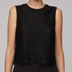 A.L.C. Eyelash Lace Gia Sleeveless Top In Black